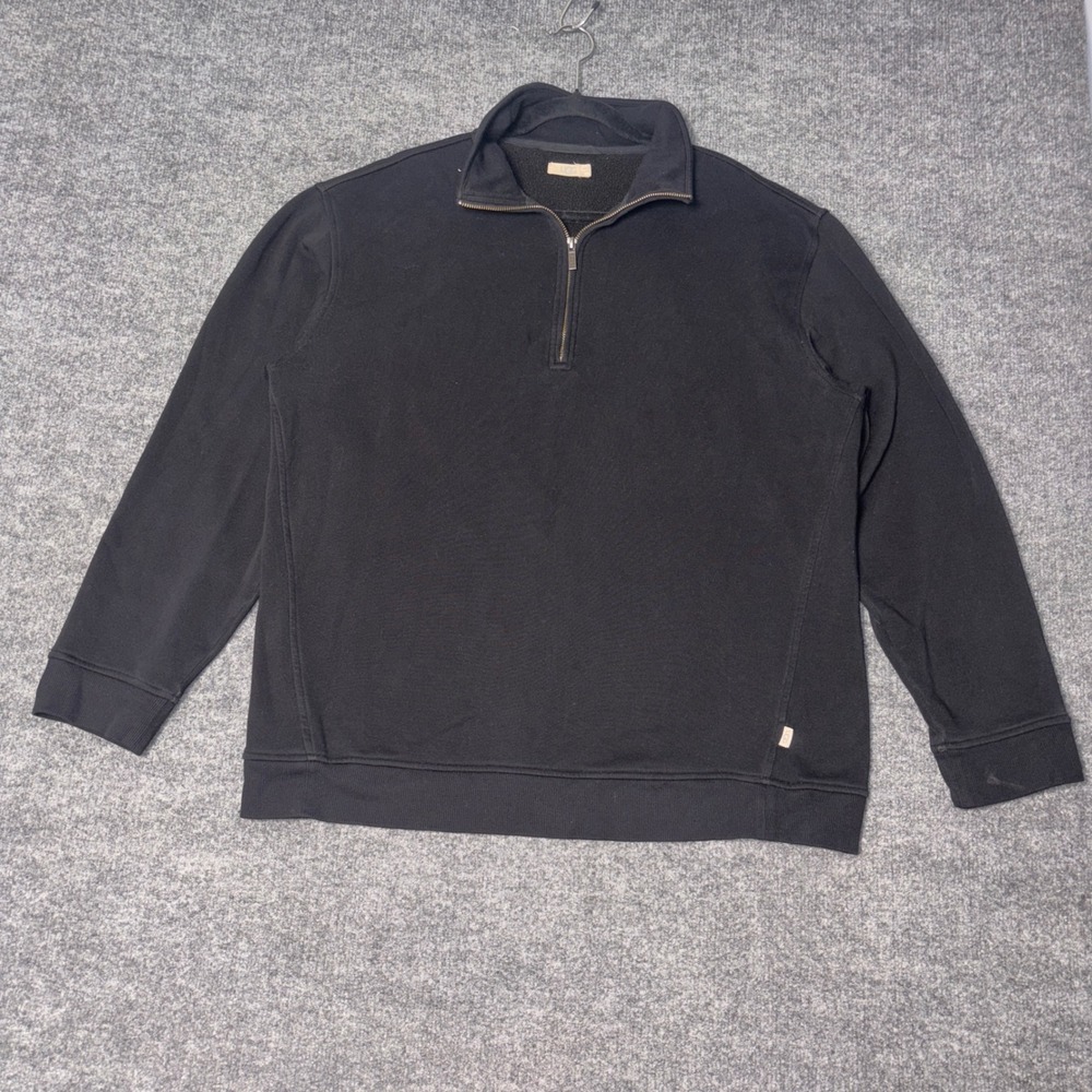 UGG Gordon Quarter-Zip Pullover Sweatshirt Mens XL Black Fleece Lined Casual.